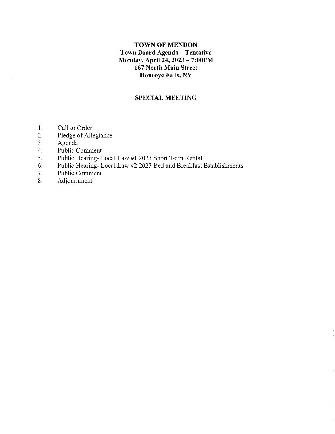 Environmental Conservation Board Meeting - Cancelled